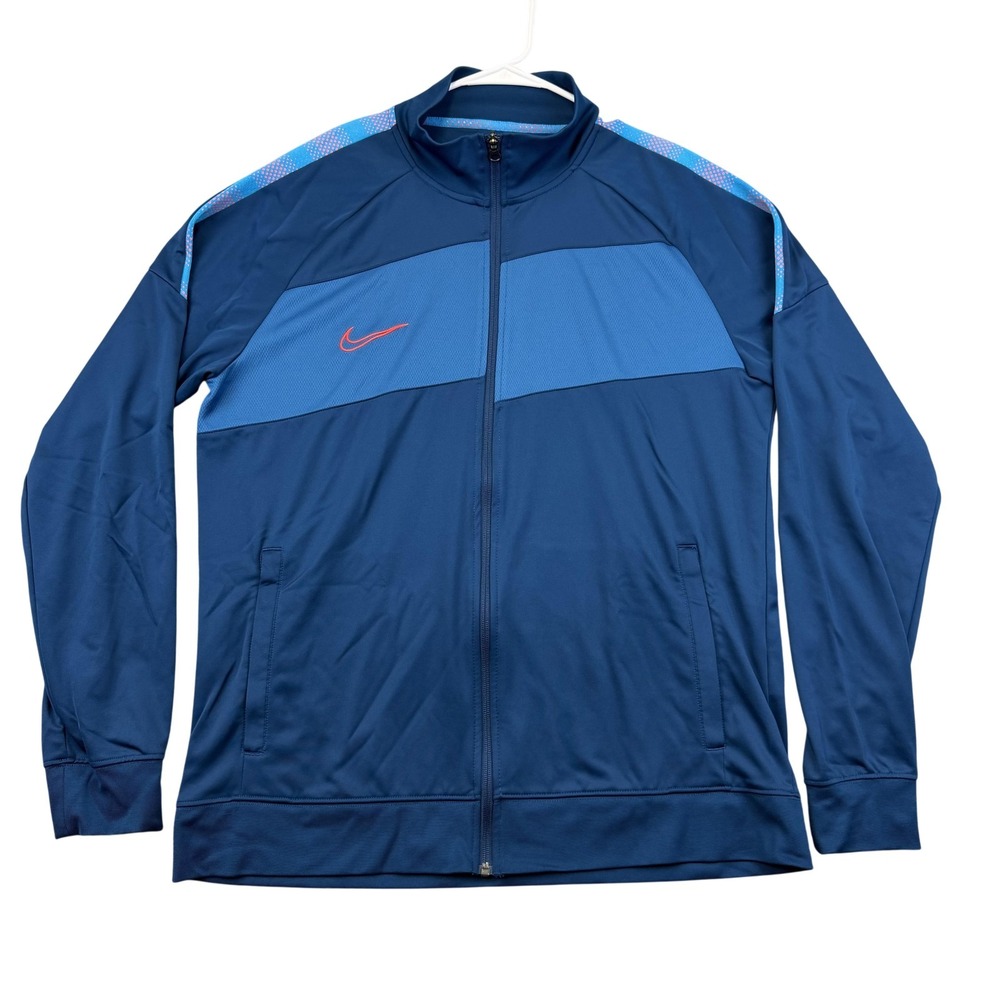 Nike Dri-FIT Track‎ Jacket Mens XL Blue Full Zip Colorblock Training Athletic